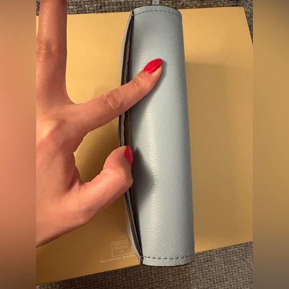 Like New Michael Kors Leather Blue pale Wallet - Picture 11 of 16